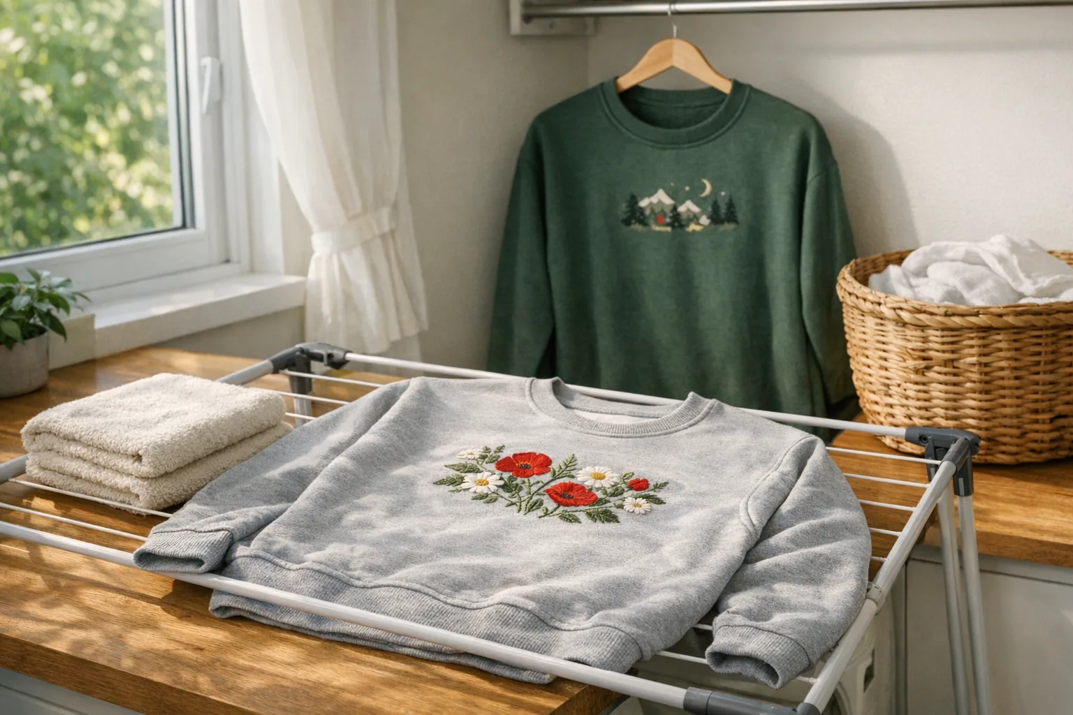 Jak suszyć bluzy z haftem żeby nie straciły kształtu